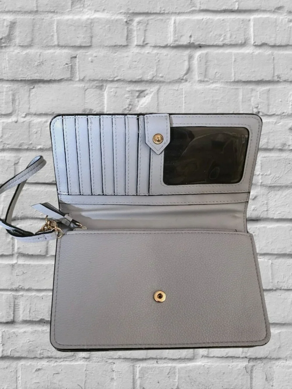 Victoria Secret Wristlet in Pastel Blue with Strap - Picture 2 of 3